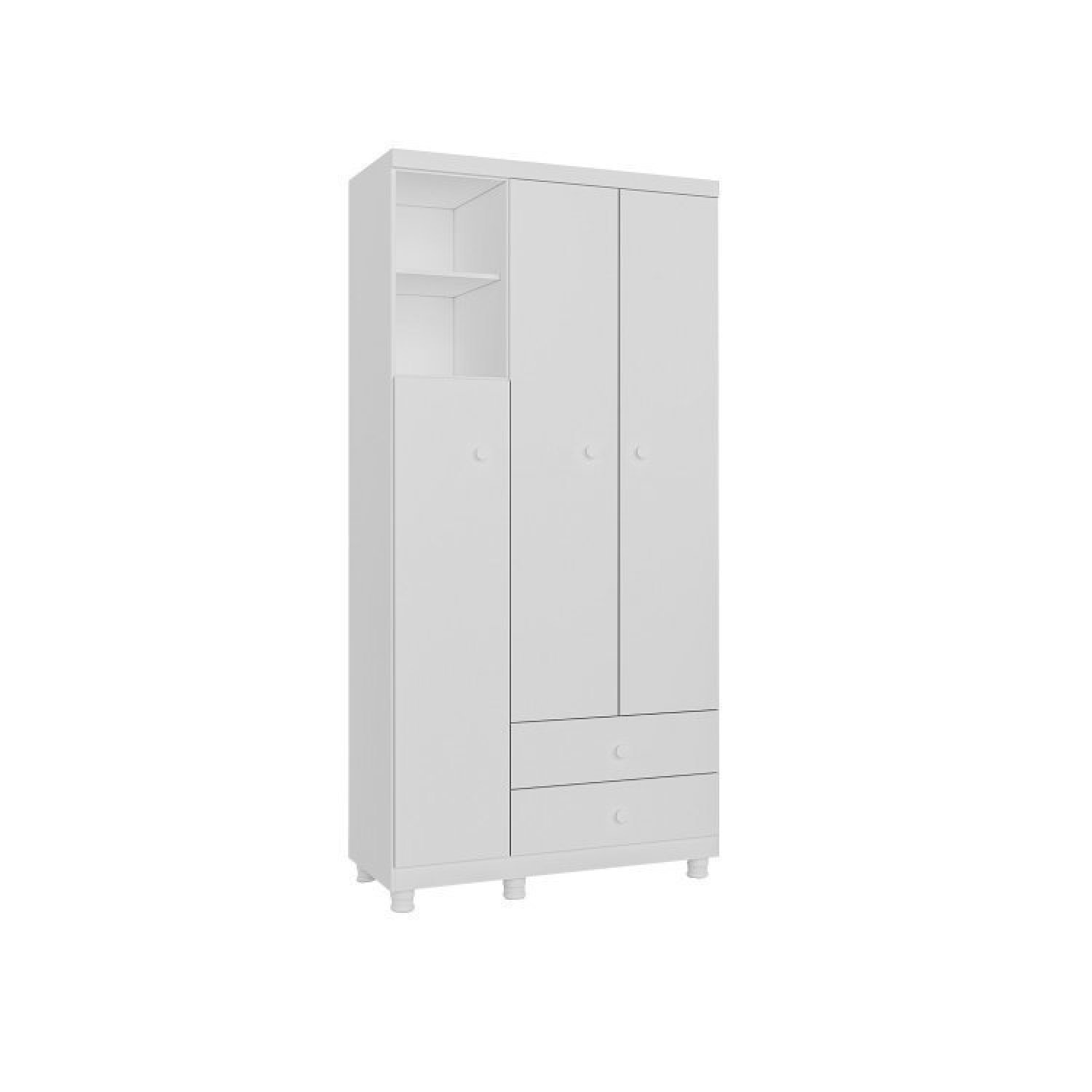 Quarto de Bebê com Berço Mini Cama e Guarda Roupa 3 Portas e Pés Amore Tcil Móveis - 9