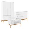 Quarto de Bebê Nature Clean 3 Portas com Berço Unique Branco Soft Eco Wood – Matic - 1