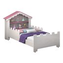 Ver imagem 2 de Cama Juvenil Magia com Colchão Cabeceira Casinha com Nichos e Proteção Lateral para Quarto Infantil
