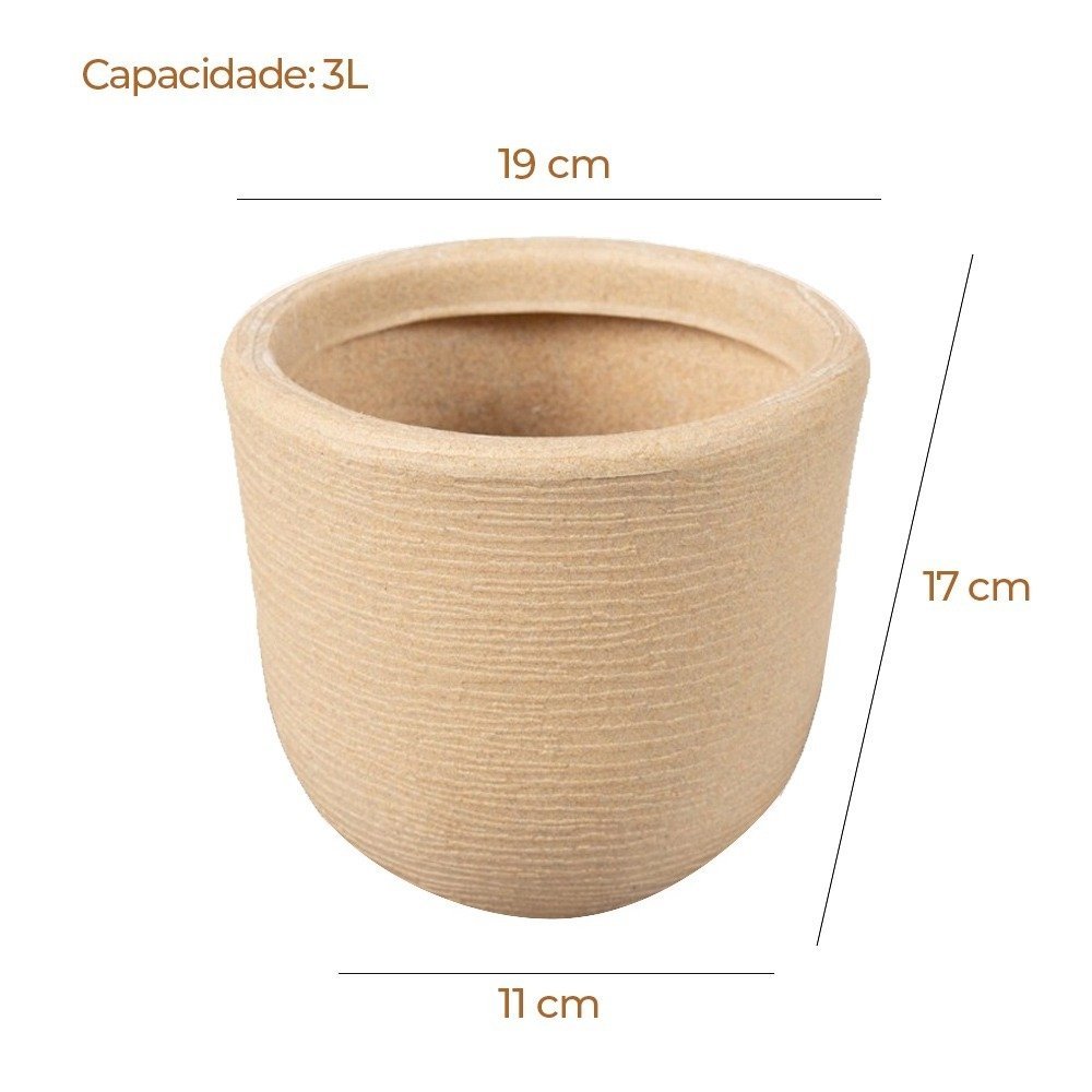 Vaso Planta Pequeno Polietileno Tradicional Resistente e Decorativo de 3L - 3