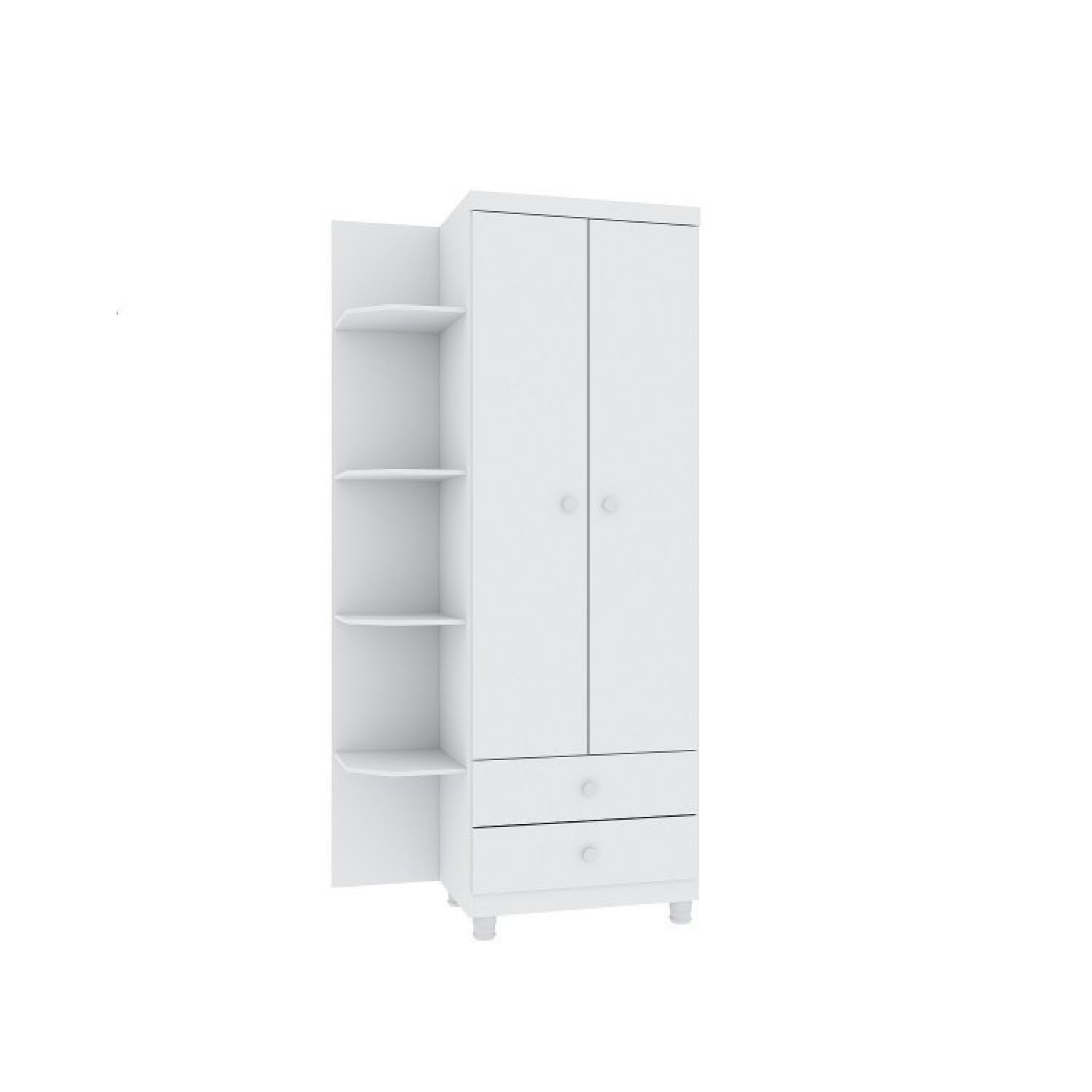 Quarto de Bebê Completo Berço Guarda Roupa 2 Portas Cômoda 3 Gavetas Doçura com Pés Tcil Móveis - 5