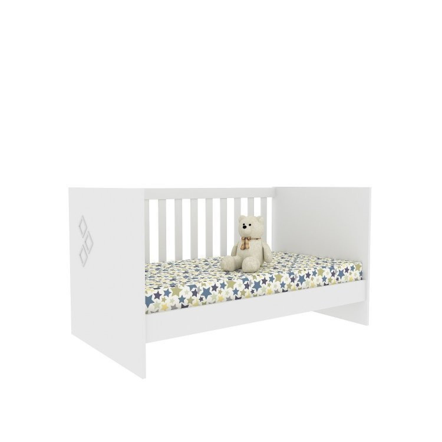 Quarto de Bebê Completo Berço Guarda Roupa 2 Portas Cômoda 3 Gavetas Doçura com Pés Tcil Móveis - 7
