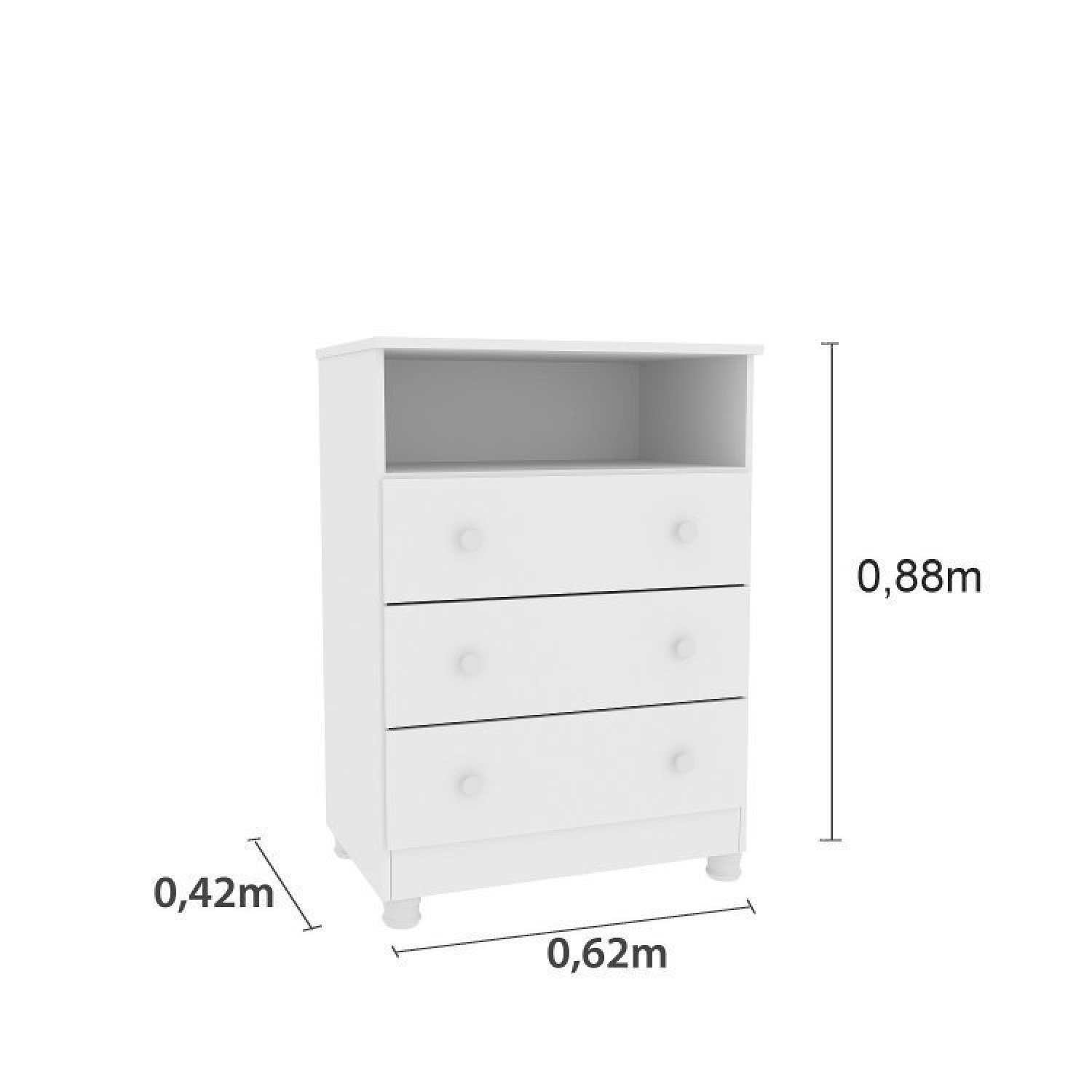Quarto de Bebê Completo Berço Guarda Roupa 2 Portas Cômoda 3 Gavetas Doçura com Pés Tcil Móveis - 12