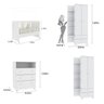 Quarto de Bebê Completo Berço Guarda Roupa 2 Portas Cômoda 3 Gavetas Doçura com Pés Tcil Móveis - 3