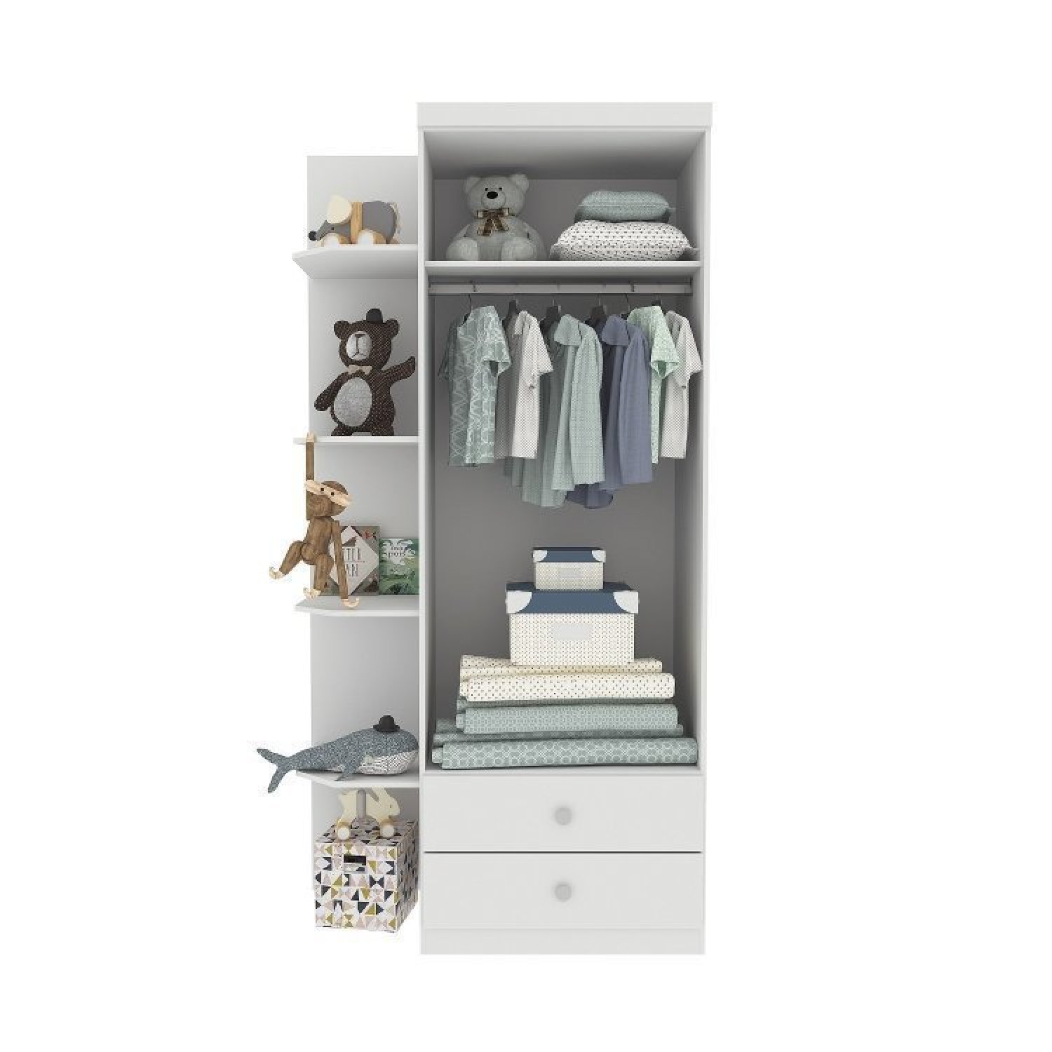 Quarto de Bebê Completo Berço Guarda Roupa 2 Portas Cômoda 3 Gavetas Doçura com Pés Tcil Móveis - 4