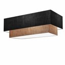 Ver imagem 1 de Plafon Duplo Retangular Vivare Md-3072 Cúpula em Tecido Bivolt Preto-palha 127/220v