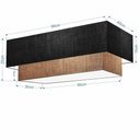 Ver imagem 2 de Plafon Duplo Retangular Vivare Md-3072 Cúpula em Tecido Bivolt Preto-palha 127/220v