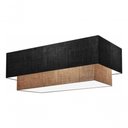 Ver imagem 3 de Plafon Duplo Retangular Vivare Md-3072 Cúpula em Tecido Bivolt Preto-palha 127/220v