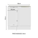 Ver imagem 3 de Balcão de Canto Madesa Lux 1 Porta (Sem Tampo) Branco/Branco Veludo