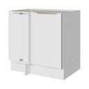Ver imagem 1 de Balcão de Canto Madesa Lux 1 Porta (Sem Tampo) Branco/Branco Veludo