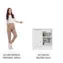 Ver imagem 6 de Balcão de Canto Madesa Lux 1 Porta (Sem Tampo) Branco/Branco Veludo