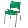 Cadeira Iso Base Cinza, Igreja, Escola, Escritório - Verde Kit 1 Peça - 2
