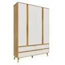 Ver mais imagens de Guarda Roupa Infantil Théo 4 Portas Peroba Amêndoa/Off White