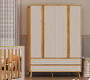 Ver imagem 5 de Guarda Roupa Infantil Théo 4 Portas Peroba Amêndoa/Off White