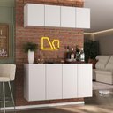 Ver imagem 2 de Kit Bar Armário Aéreo e Aparador 4 Portas Multimóveis Mp1075 Branco