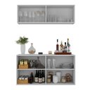 Ver imagem 4 de Kit Bar Armário Aéreo e Aparador 4 Portas Multimóveis Mp1075 Branco