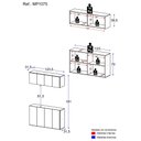Ver imagem 3 de Kit Bar Armário Aéreo e Aparador 4 Portas Multimóveis Mp1075 Branco