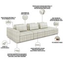 Ver imagem 7 de Sofá Ilha com Puff para Sala Living 395cm Amber M03 Bouclê Bege Claro - Lyam Decor