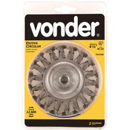 Escova Circular Torcida 4.1/2x1/2 Rosca M14 Aço Carbono Pol - 2