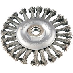 Escova Circular Torcida 4.1/2x1/2 Rosca M14 Aço Carbono Pol - 1