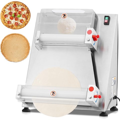 Takywep Rolo Automático de Massa de Pizza Comercial 370w, 40cm, Aço Inox