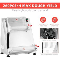 Takywep Rolo Automático de Massa de Pizza Comercial 370w, 40cm, Aço Inox - 3