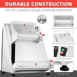 Takywep Rolo Automático de Massa de Pizza Comercial 370w, 40cm, Aço Inox - 7