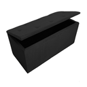 Ver imagem 1 de Bau Solteiro Suede Pé de Cama Guarda Volumes Assento - Preto