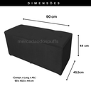 Ver imagem 2 de Bau Solteiro Suede Pé de Cama Guarda Volumes Assento - Preto