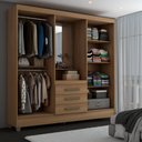Ver imagem 2 de Guarda-roupa Solteiro Capelinha 4 Portas 3 Gavetas com Espelho - Panorama Móveis