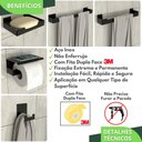 Ver imagem 2 de Kit Acessórios Para Banheiro Com Adesivo 5 Peças Preto ELG