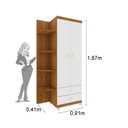 Ver imagem 6 de Quarto de Bebê Completo Berço Guarda Roupa 2 Portas Cômoda Doçura com Pés Tcil Móveis