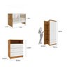 Quarto de Bebê Completo Berço Guarda Roupa 2 Portas Cômoda Doçura com Pés Tcil Móveis - 3