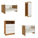 Ver imagem 2 de Quarto de Bebê Completo Berço Guarda Roupa 2 Portas Cômoda Doçura com Pés Tcil Móveis