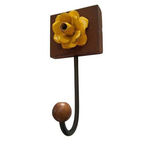 Cabideiro de Parede Artesanal para Bolsas e Roupa de Quarto Rustico de Ferro Libertas Rosas Artesana