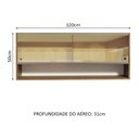 Ver imagem 2 de Armário Aéreo Madesa 2 Portas Correr Vidro Reflex 1 Nicho para Cozinhas Glamy, Lux e Reims Rustic Co