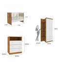 Ver imagem 3 de Quarto de Bebê Completo Berço Guarda Roupa 2 Portas Cômoda Doçura Tcil Móveis