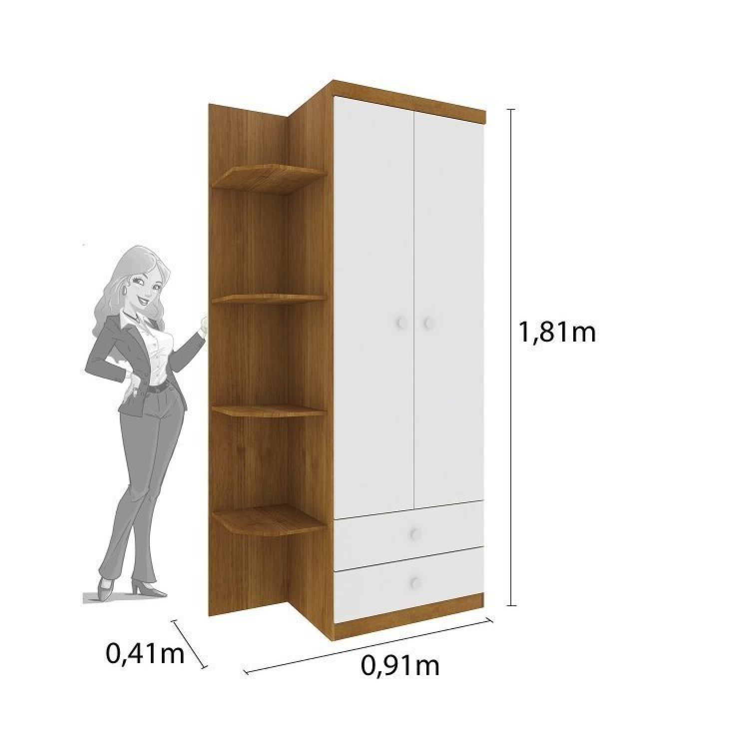 Quarto de Bebê Completo Berço Guarda Roupa 2 Portas Cômoda Doçura Tcil Móveis - 12