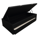 Ver imagem 1 de Bicama Box Baú Solteiro 88x188 com Cama Auxiliar de Molas Ensacadas 3x1 Corino Preto