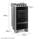 Ver imagem 2 de Fogão 4 Bocas Continental Automático com Mesa Compartimentada Prata Fc4cs – Bivolt