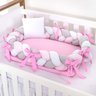 Ninho Bebê Redutor Trança Rosa Estampado Menina 3 Peças - 1