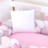 Ninho Bebê Redutor Trança Rosa Estampado Menina 3 Peças - 3