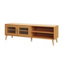 Ver imagem 2 de Rack 160cm c/ 2 Portas de Vidro Canelado - Carvalho Rose