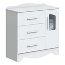 Ver imagem 2 de Cômoda Infantil 1 Porta 3 Gavetas Lisi - Moveis Peroba Amendoa-branco