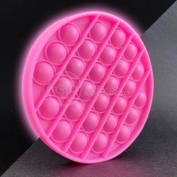Pop It Brilha no Escuro Fluorescente Circular Fidget Toy Brinquedo Anti Stress Sensorial - Rosa - 2