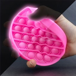Pop It Brilha no Escuro Fluorescente Circular Fidget Toy Brinquedo Anti Stress Sensorial - Rosa - 4