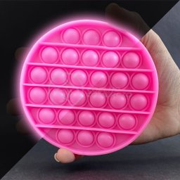 Pop It Brilha no Escuro Fluorescente Circular Fidget Toy Brinquedo Anti Stress Sensorial - Rosa - 3