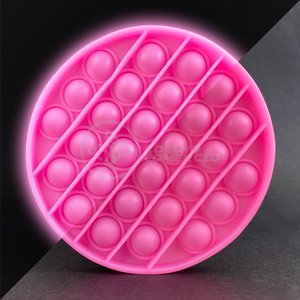Pop It Brilha no Escuro Fluorescente Circular Fidget Toy Brinquedo Anti Stress Sensorial - Rosa