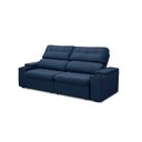 Ver imagem 5 de Sofá Retrátil e Reclinável 3 Lugares 210cm Zoho Porta Copos no Braço Veudo Azul G22 - Gran Belo