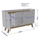 Ver imagem 3 de Balcão Aparador Buffet 4 Portas 1 Gaveta Future Off White Cinamomo Bechara
